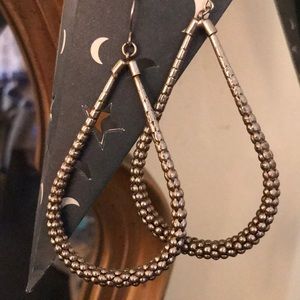 light gold large tear drop earrings